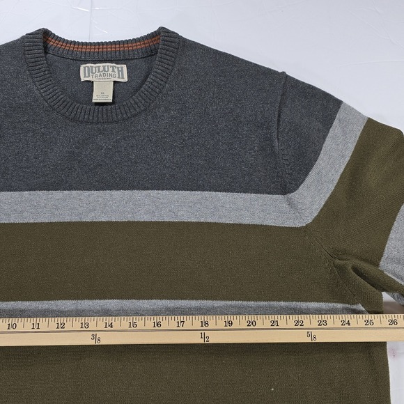 Duluth Strongarm Crew Sweater Mens XL Gray Brown Colorblock Outdoor Casual - Picture 7 of 8